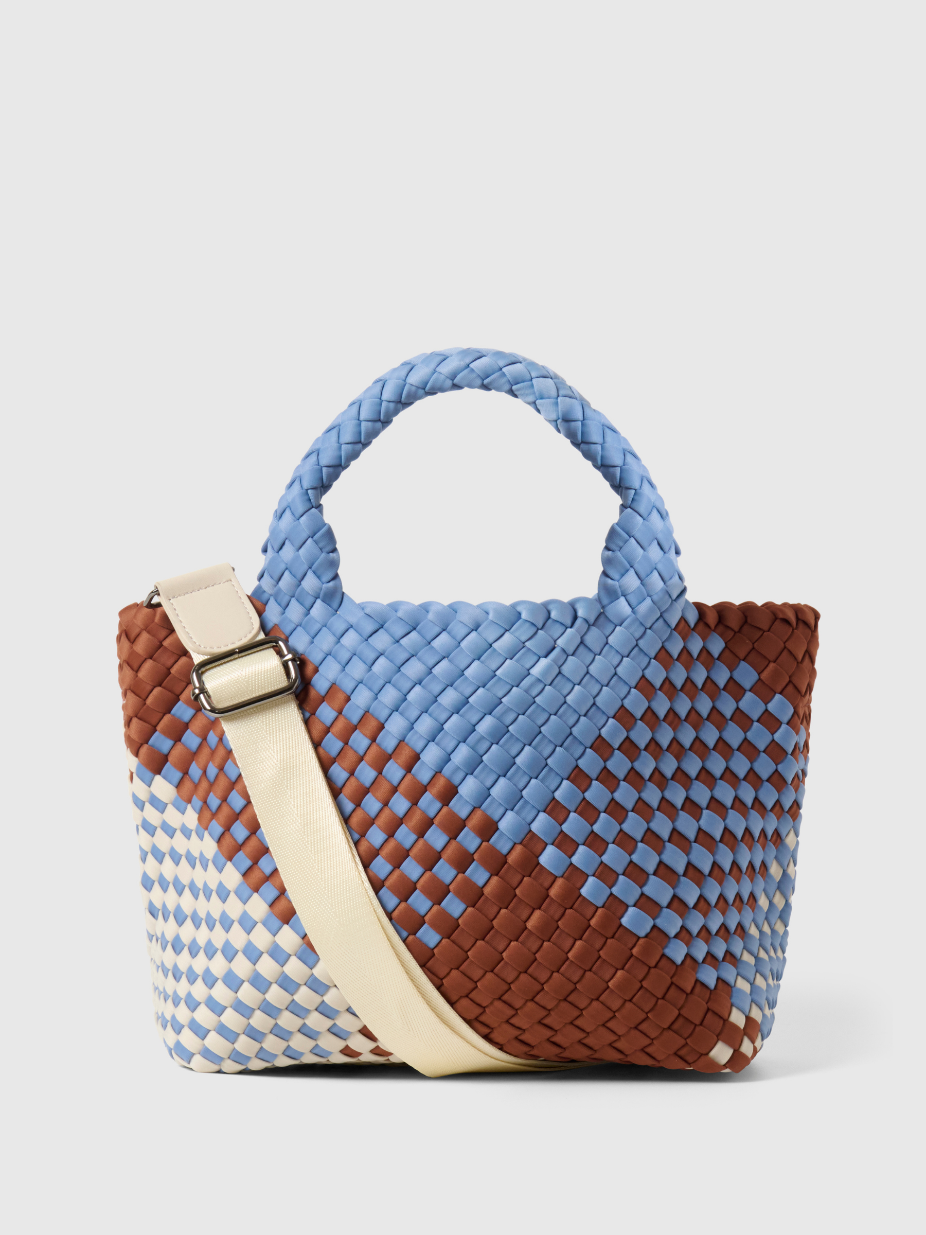 Viva Small grab bag by Rivolla — compact with detachable canvas strap and magnetic snap closure